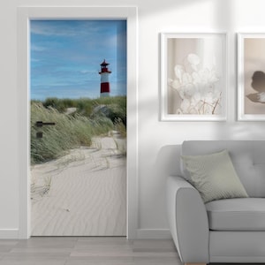 Türtapete Türposter Türfolie Leuchtturm an der Nordsee Türbild Türaufkleber Folie
