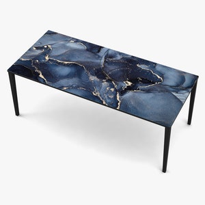 Tischfolie Marmor dunkelblau gold Bubblefree selbstklebend Folie