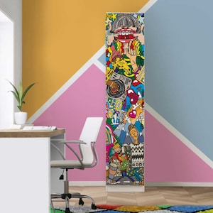 Aufkleber für Pax Klebefoliee Urban Graffiti Kunst Möbel IKEA Kommode Möbelfolie selbstklebend Dekofolie Tattoo Aufkleber Folie blasenfrei