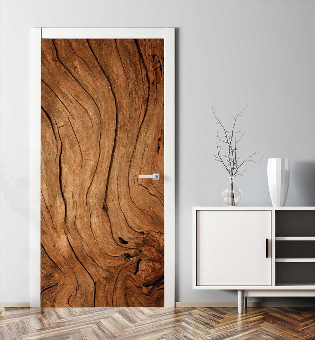 Door Wallpaper Wood Door Picture Door Sticker Foil Etsy