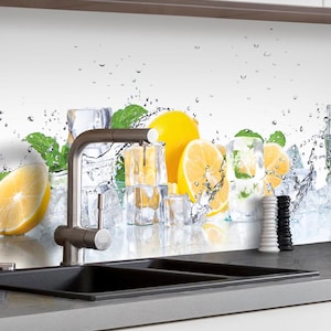 Küchenrückwand selbstklebend Zitrone Spritzschutz Folie