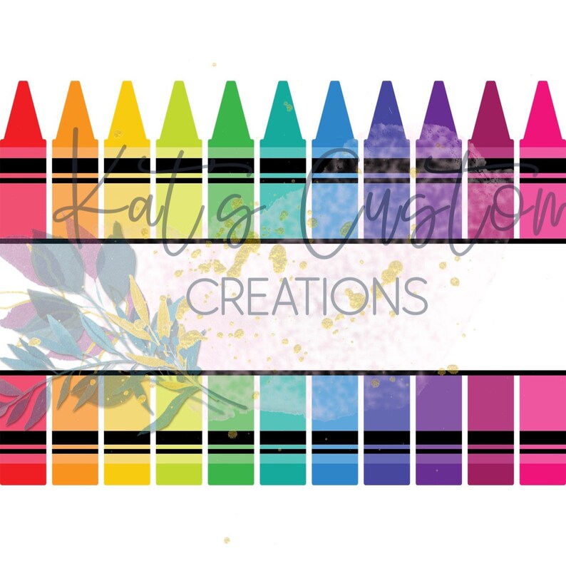 Crayon Split Monogram SVG Teacher Crayon Name SVG School Etsy