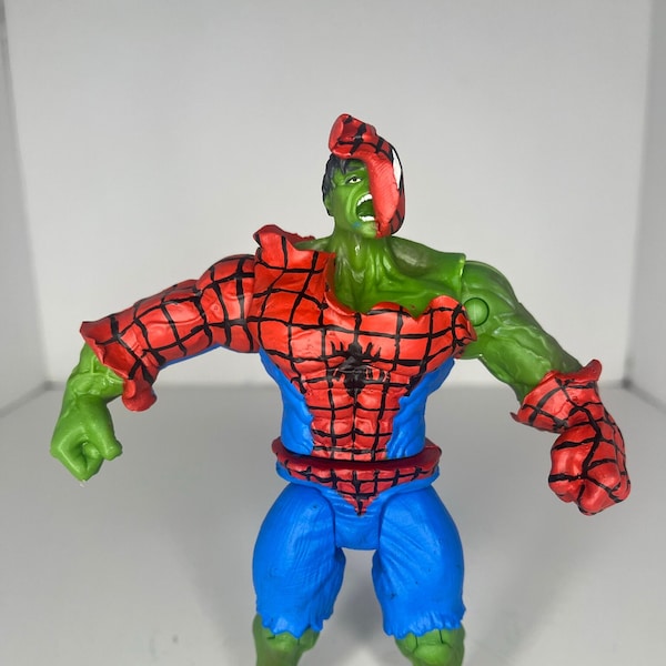 Hulk Figure Spiderman Figure Gift For Boy Hulk Spider Man Custom Action Figure Hulk Spider-Man Figure One Of a Kind Gift Unique Gift