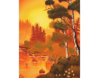 Landscape Painting Wall Art Nature Wall Art Yellow Wall Decor For Living Room Art Print