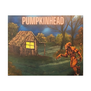 Pumpkinhead Art Horror Art Pumpkin Head Painting Halloween Art Painting Wall Hanging for Man Cave 80&#39;s Horror Art Print