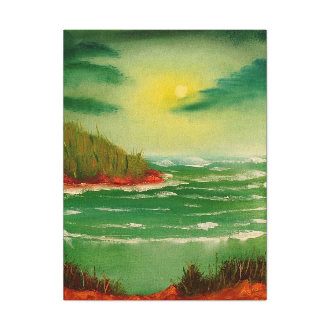 Sea Green Ocean Painting Wall Art Nature Wall Art Ocean Wall Etsy