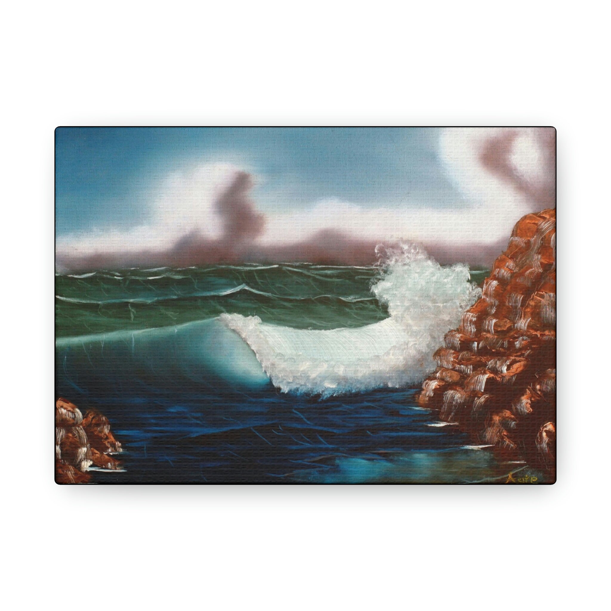 Ocean Painting Wall Art Wave Wall Art Blue Wall Decor for Etsy