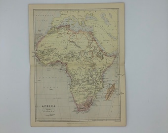 1910 植民地時代のアフリカのアンティーク地図。地理。114 年前の図表