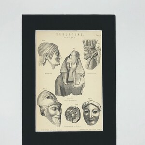 Ancient Sculpture 1  - Antique Print 1875.