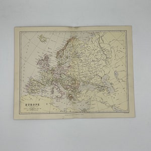 Europe Map - Antique Print 1883.