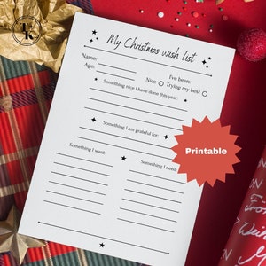 Kerstwensenlijst | Brief aan de kerstman | Kerstverlanglijstje | Kerstafdrukbaar voor kinderen | Vakantieverlanglijstje | AFDRUKBAAR | Feestdagen kinderen