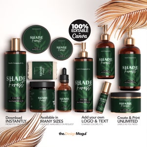 Shade Forest - DIY Editable Cosmetic Label Templates - Canva Label ...