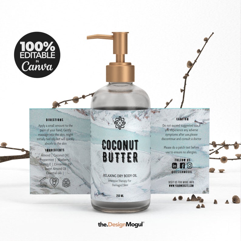 DIY Skin Care Product Label Template Editable Skincare Etsy