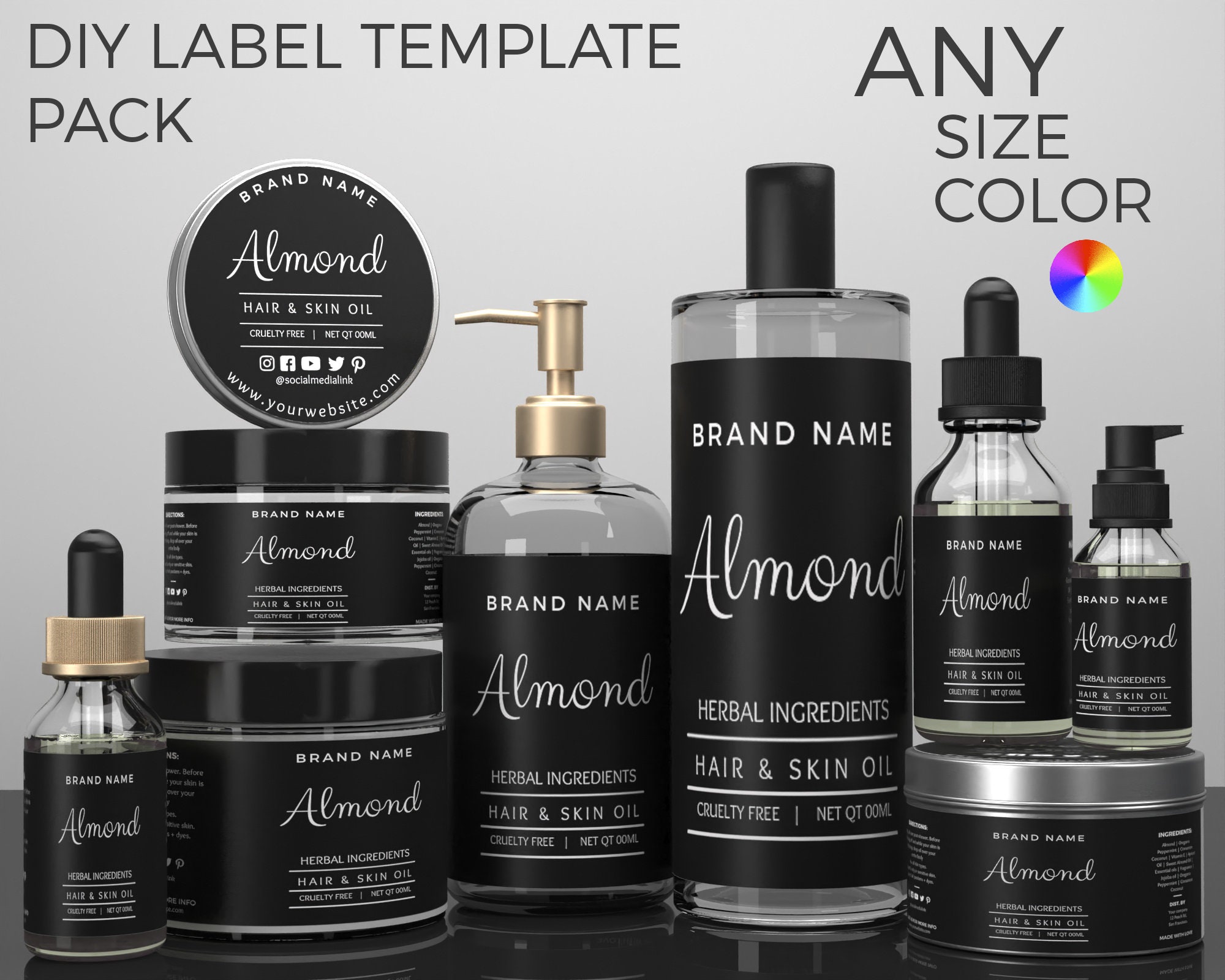 Cosmetics Labels Printable Body Butter Labels Bottle Label Etsy