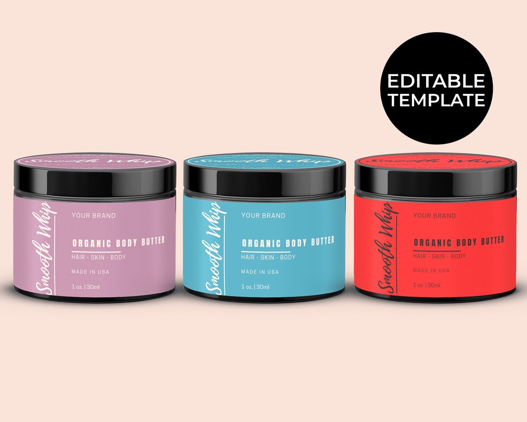 DIY Printable Body Butter Label Design Custom Cosmetic Jar Etsy