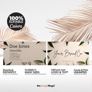 100% bewerkbare eucalyptus DIY-sjabloon voor visitekaartjes, schoon visitekaartje en tankkaart voor uw bestelling Bijsluiter