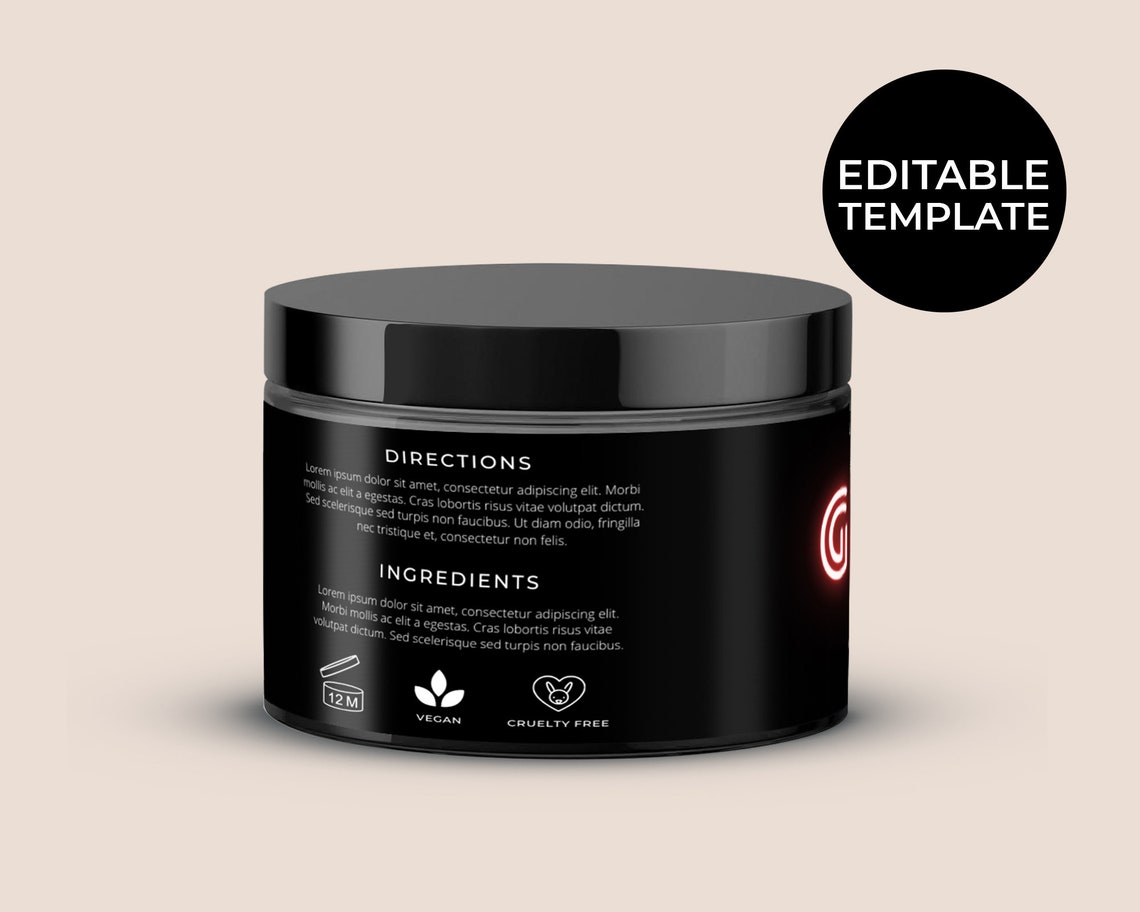 EDITABLE Body Butter Jar Label Shea Butter Labels Body Etsy