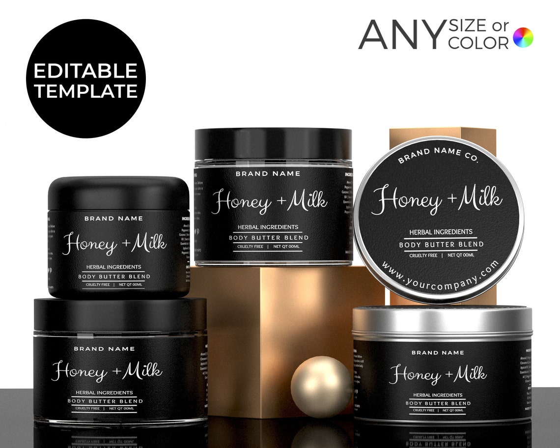 Editable DIY Body Butter Label Collection Printable Beauty - Etsy