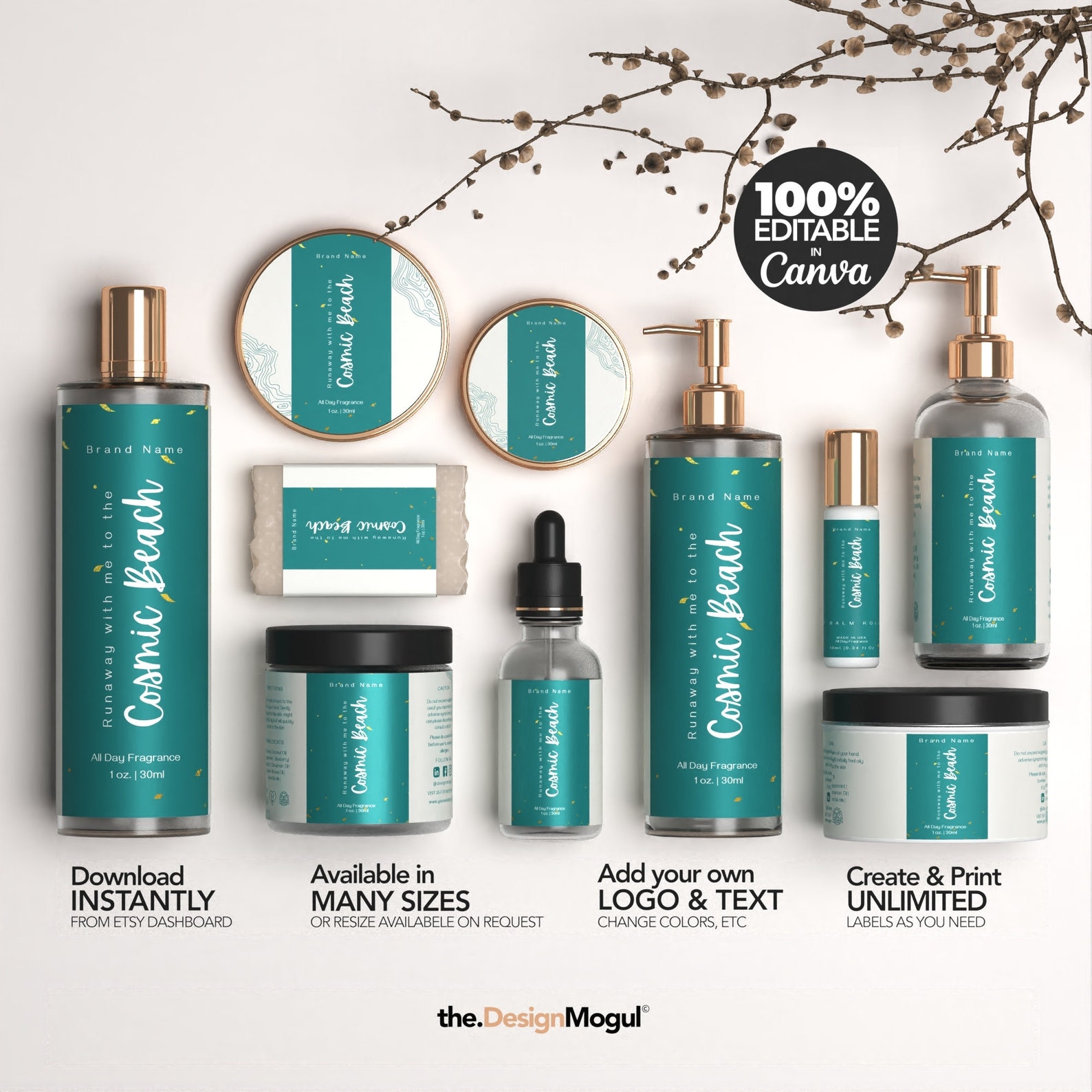 100 Editable Body Product Labels CANVA DIY Cosmetic Labels Etsy