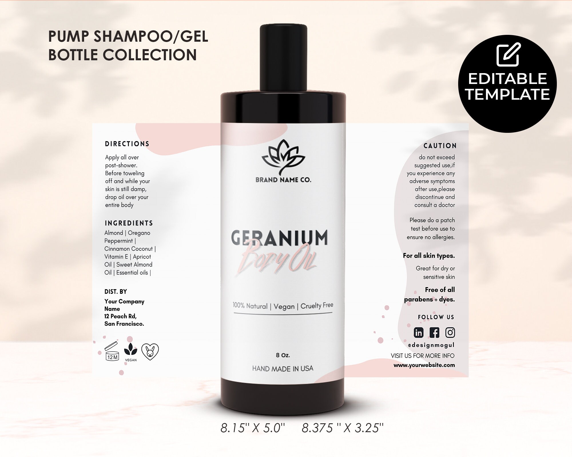 Editable Cosmetic Labels DIY Body Product Labels DIY Etsy