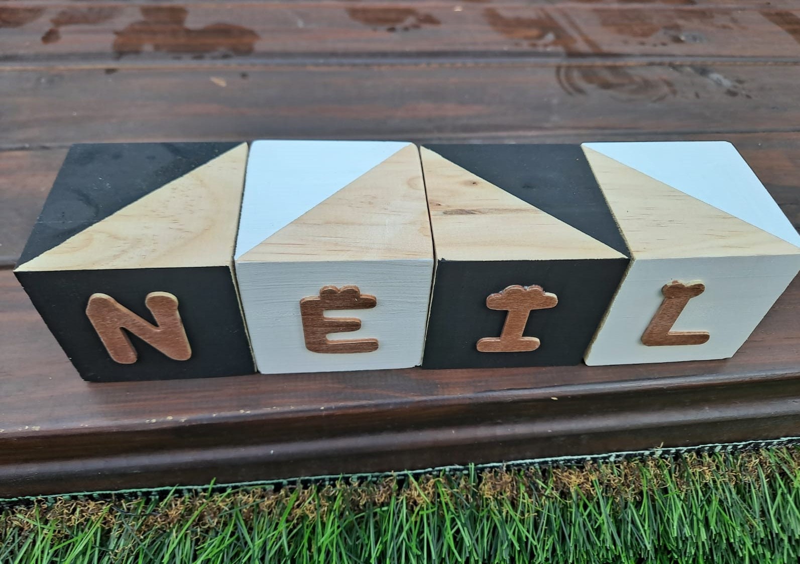 Wooden Block Name Etsy