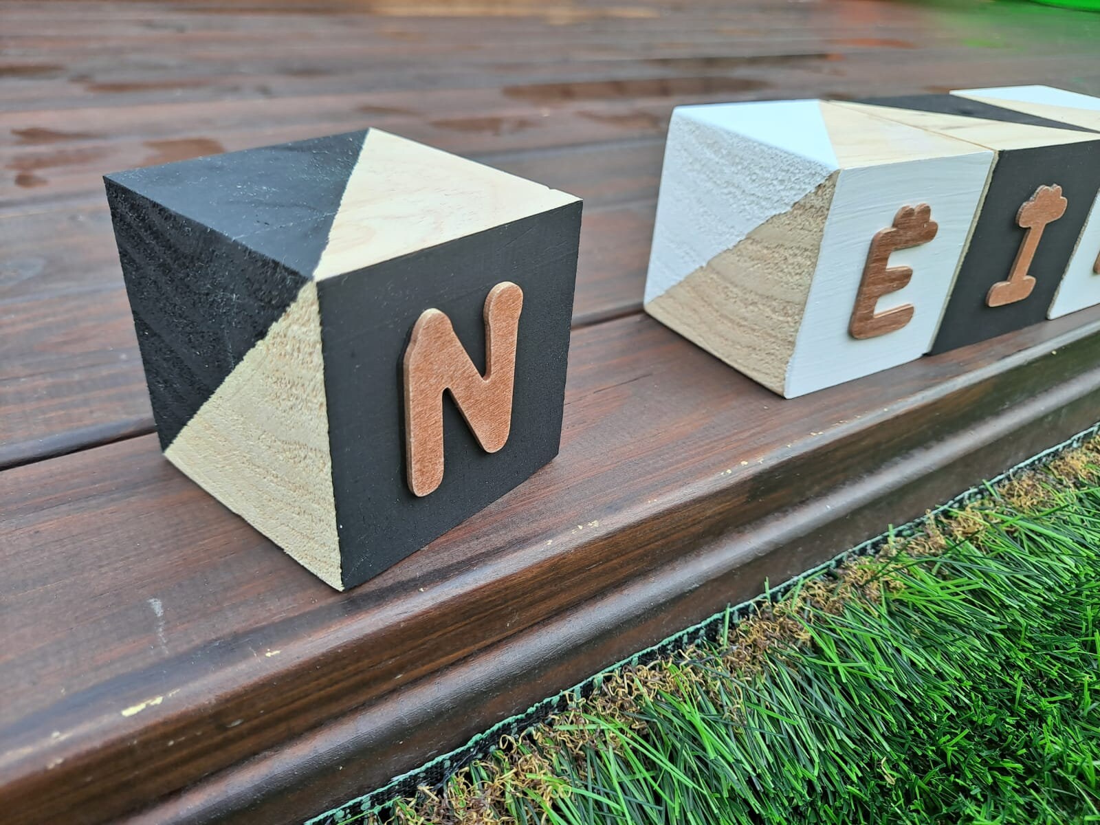 Wooden Block Name Etsy