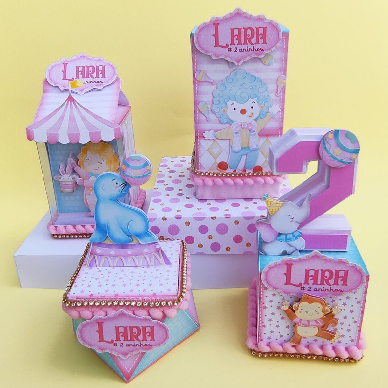 Circus Carnival Party Pink, Circus Girl Favor Box. Bbay circus Treat Boxes. Party decor. Goodie Bag. Party Box . circus Decor pack of 20 box image 1