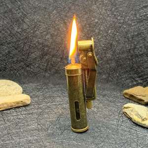 Vintage Bronze Mechanical Lighter Kerosene Steampunk Trench Design