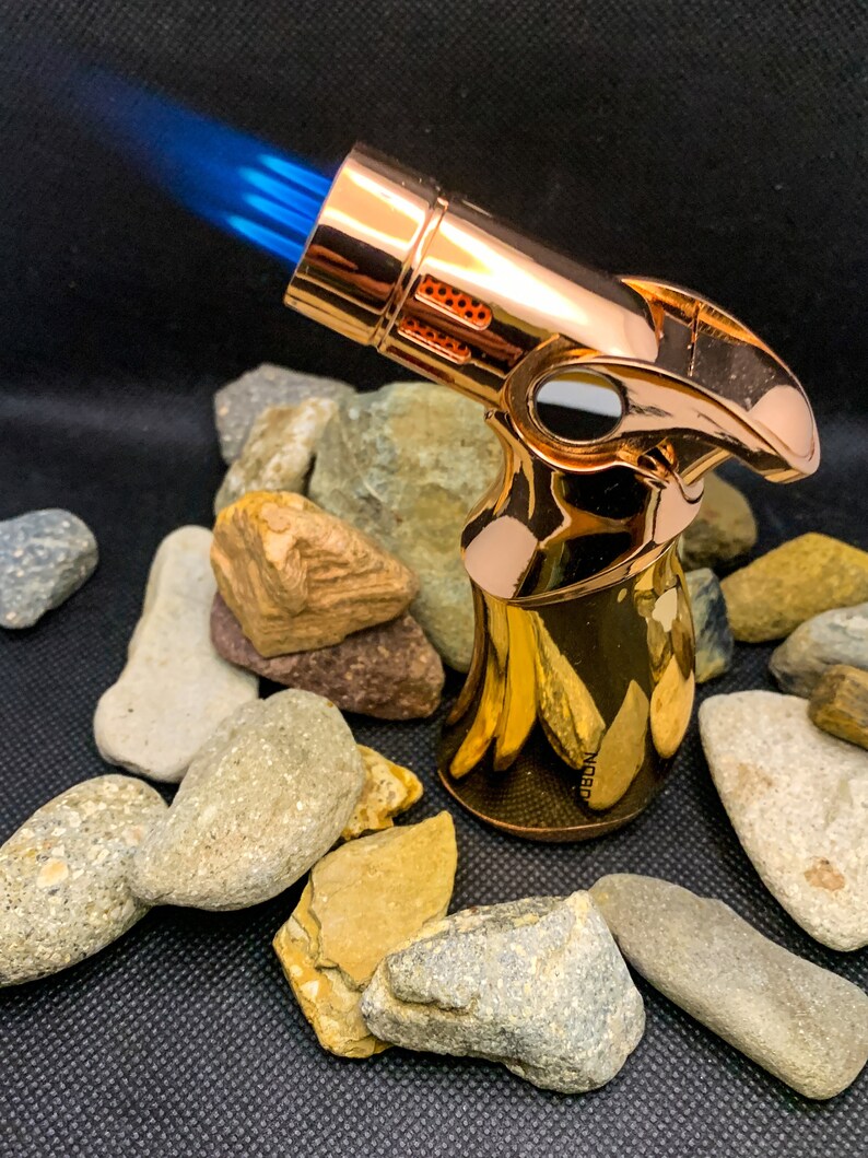 Four jet lighter torch cool rose gold refillable cigar image 2