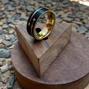 King Will Herren-Ehering Aus Wolframcarbid Mit Grüner Holzeinlage - Elegant & Langlebig