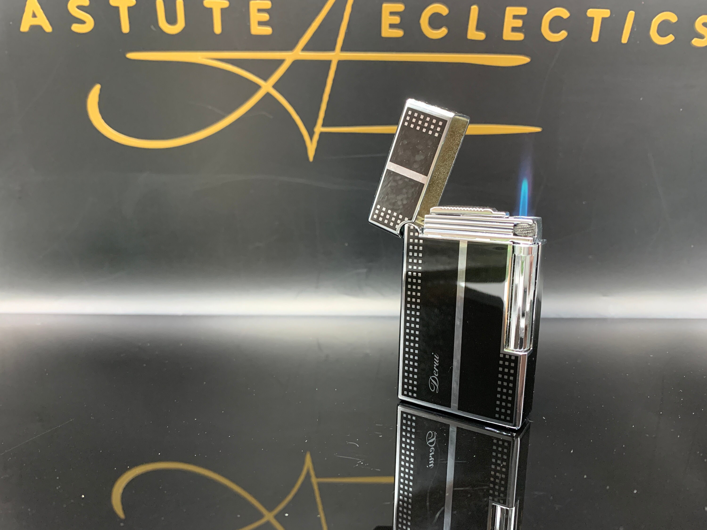 Flint Jet Lighter Black Flip Top Butane Jet Torch Adjustable Etsy