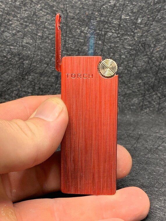 Flint Jet Lighter Black Flip Top Refill Butane Jet Torch Etsy