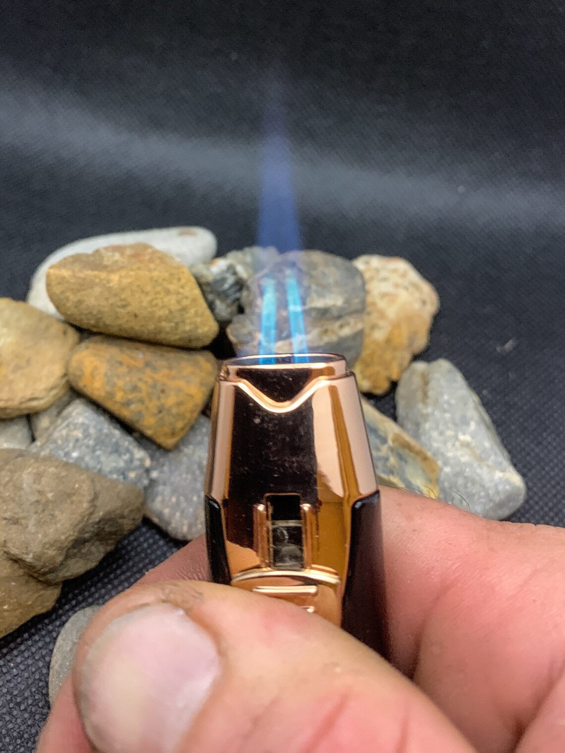 Cool gold jet lighter twin flame black n rose gold comes in Etsy