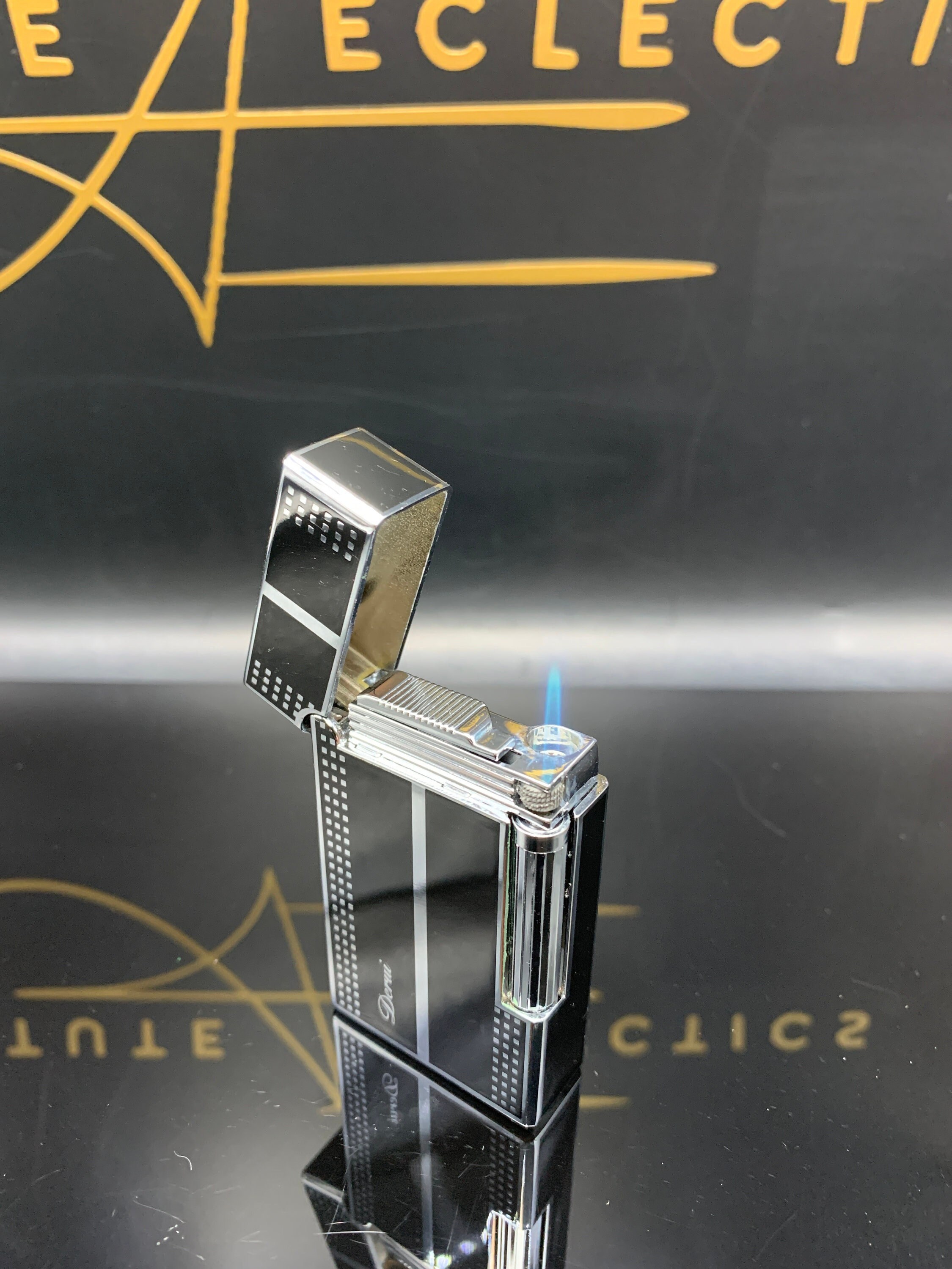 Flint Jet Lighter Black Flip Top Butane Jet Torch Adjustable Etsy