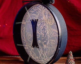 Vegan Shaman Drum 18'' - Tunable Water Rabbit Design, Water-Resistant