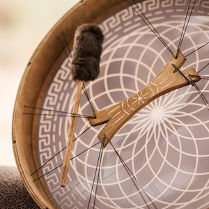 Infinities Vegan Shaman Drum 16-24", Handmade Tunable Sound Healing Medicine Drum, Infinity Symbol for Meditation & Spiritual Practice