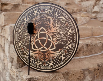 Trinity Knot Celtic Drum: Vegan Shamanic Healing Tool, Deep Bass