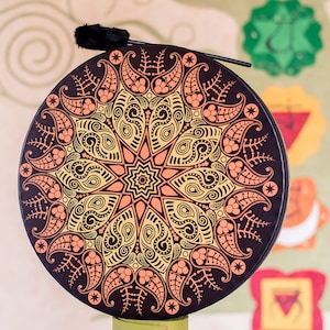 Vegan Mandala Drum: Sacral Chakra Sound Healing Tool