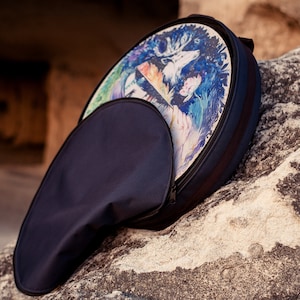Bag for shaman vegan drum or a water-fall, soft and waterproof, strong and resistant drum case