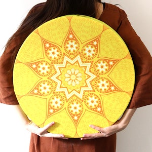 Vegan Sun Yoga Drum: Sound Healing Shaman Drum with Tunable Notes