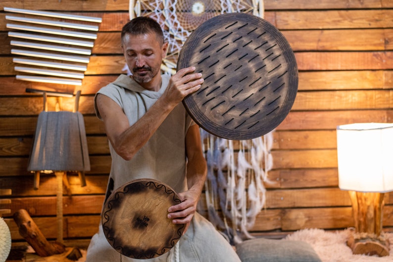 Sound Healing Tool Water-Fall Disk, Meditative Instrument, 60 seconds long relaxing sound, similar to rainstick rain disk or ocean drum swirl (spiral)