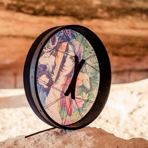 Forest Nymph Vegan Shaman Drum 14-20", Handmade Tunable Medicine Drum for Sound Healing, Yoga Gift, Meditation & Nature Ritual