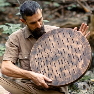 Sound Healing Tool Water-Fall Disk, Meditative Instrument, 60 seconds long relaxing sound, similar to rainstick rain disk or ocean drum image 1