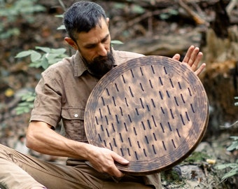 Sound Healing Tool "Water-Fall Disk", Meditative Instrument, 60 seconds long relaxing sound, similar to rainstick - rain disk or ocean drum