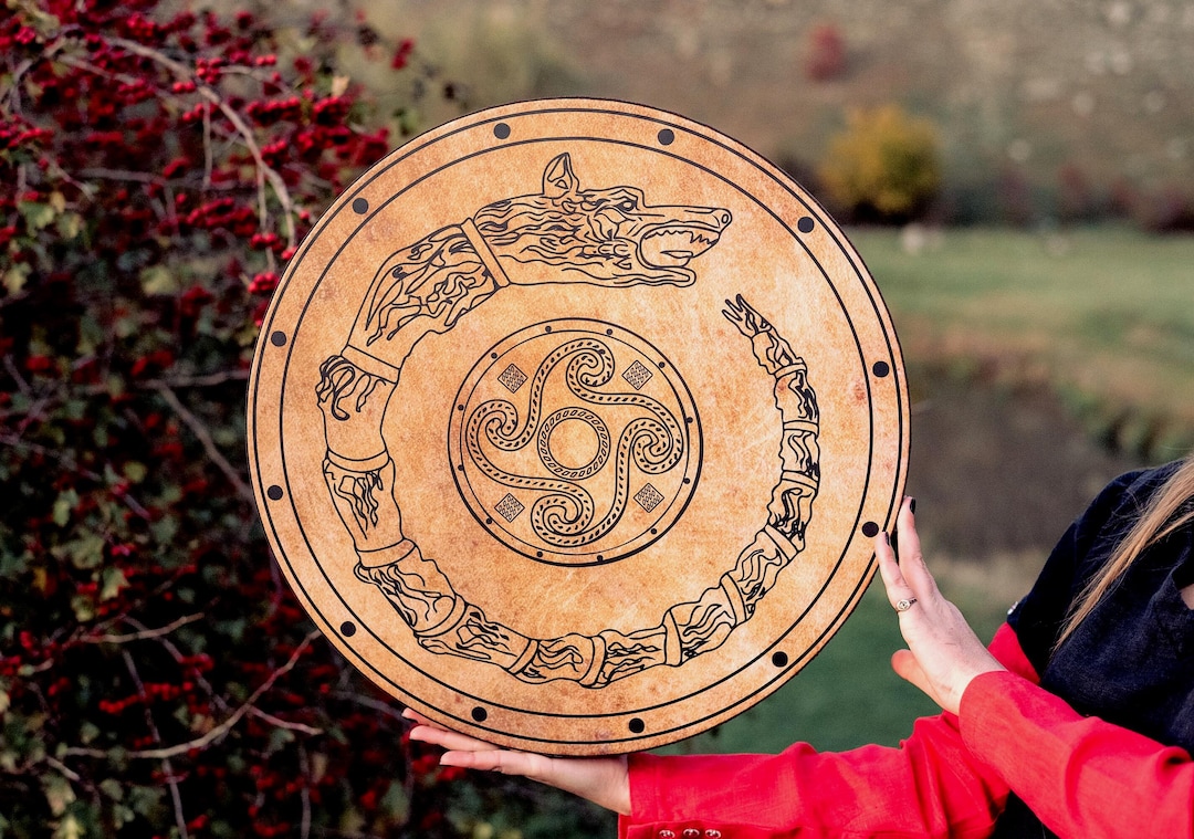 Dacian Wolf Draco Vegan Shaman Drum 20