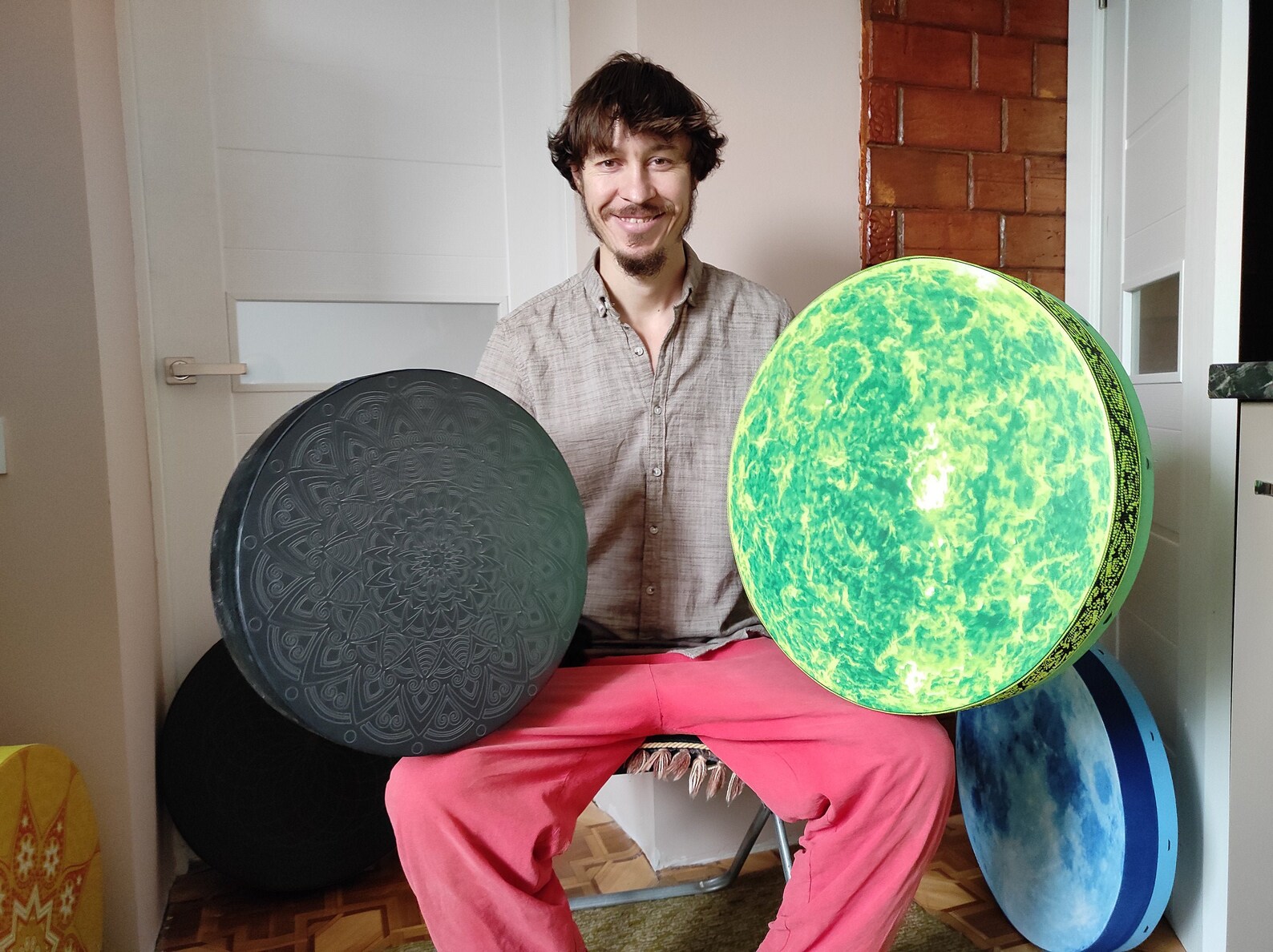 Shamanic vegan frame drums hand&stick playing instruments Etsy