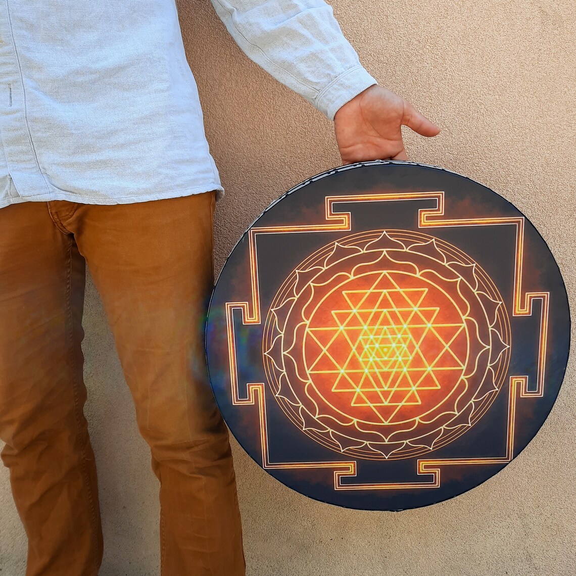 Sacred Vegan Drum Sri Yantra sound healing tool Etsy