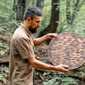 Sound Healing Tool Water-Fall Disk, Meditative Instrument, 60 seconds long relaxing sound, similar to rainstick rain disk or ocean drum storm-parallel lines