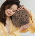 Rain Disc, 8.6 Inch (22 cm) Wooden Ocean Drum, Sound Healing Instrument for Meditation, Yoga & Relaxation product logo