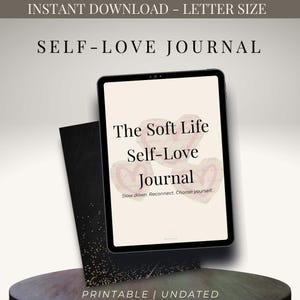Diario de amor propio imprimible en PDF / Planificador de vida flexible / Cuaderno de trabajo para la sanación / Diario de afirmaciones y reflexiones diarias